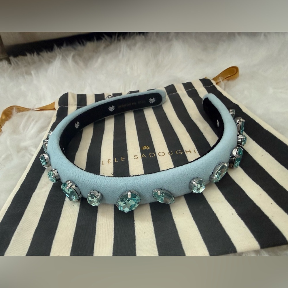 Lele Sadoughi Gigi Mixed Crystal Velvet Gigi Headband